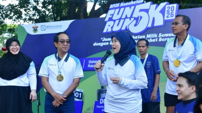 Aliyah Mustika Hadiri Fun Run BPJS-Unhas, Kampanye Hidup Sehat Mahasiswa